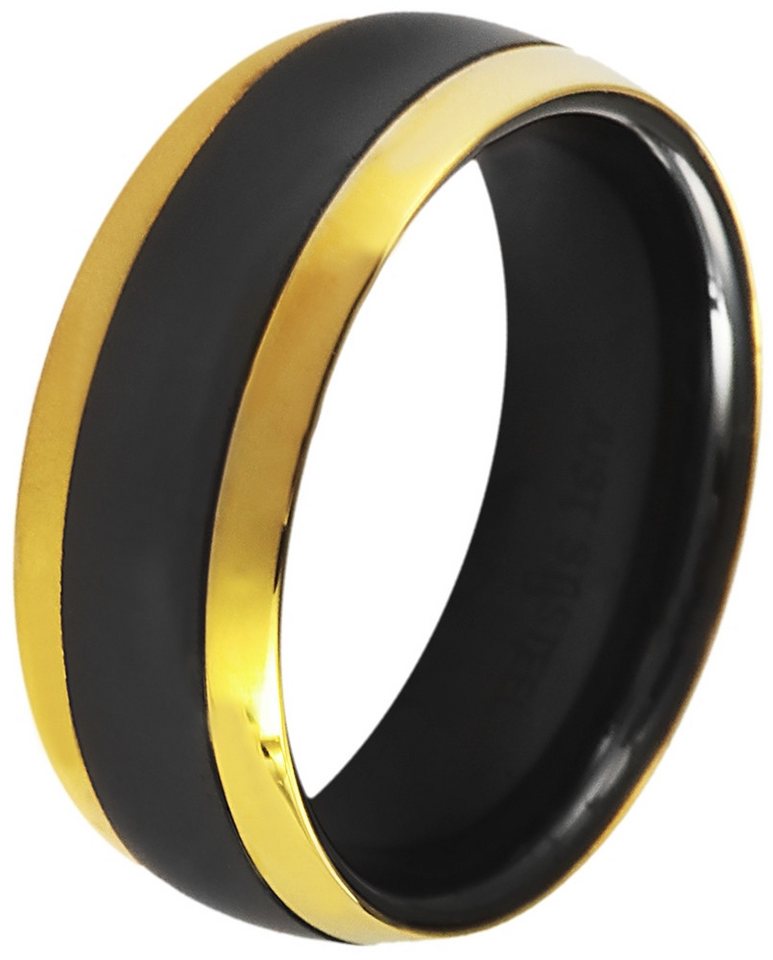 Just Watch Fingerring Ninka Keramik Damenring schwarz/gold Gr. 50 – 64, Damen Ring von Just Watch