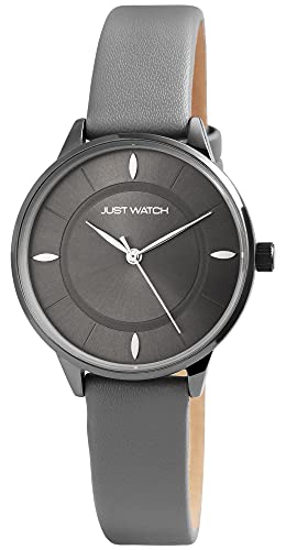 Just Watch Harriet Damen-Uhr Echt Leder Dornschließe Analog Quarz JW10111 (grau) von Just Watch