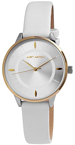 Just Watch Harriet Damen-Uhr Echt Leder Dornschließe Analog Quarz JW10111 (weiß) von Just Watch