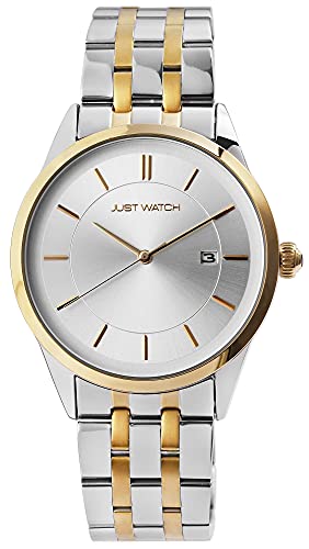 Just Watch Harvey Herren-Uhr Gliederarmband Edelstahl Datum Analog Quarz JW20147 (silberfarbig goldfarbig) von Just Watch