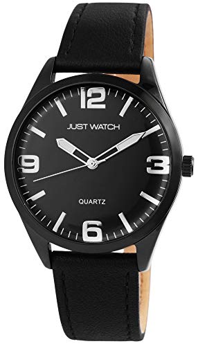 Just Watch Herren-Uhr Echt Leder Armband JW268 Analog Quarz JW20135 (schwarz anthrazit) von Just Watch