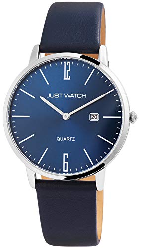 Just Watch Herren-Uhr Echt Leder Dornschließe Datum JW279 Analog Quarz JW20130 (blau) von Just Watch