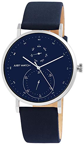 Just Watch Herren-Uhr Echt Leder Multifunktion Datum Analog Quarz JW20110 (blau) von Just Watch
