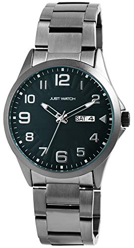 Just Watch Herren Uhr Edelstahl Armband Leuchtzeiger Datum Analog Quarz JW20114 (anthrazit dunkleblau) von Just Watch