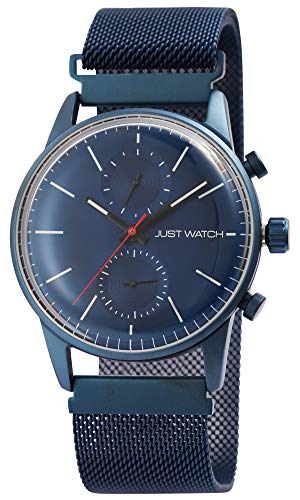 JUST WATCH Herren-Uhr Edelstahl Milanaiseband Multifunktion Magnetverschluss JW20140 (dunkelblau) von JUST WATCH