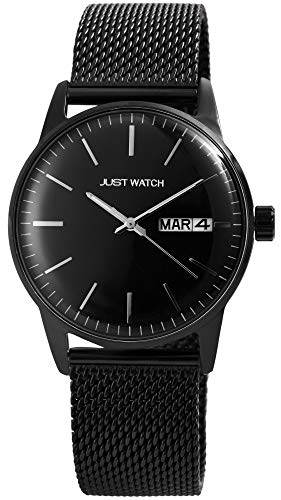 Just Watch Herren-Uhr JW155 Milanaiseband Edelstahl Datum Analog Quarz JW20083 von Just Watch