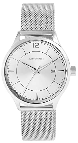 Just Watch Herren-Uhr Phille Edelstahl Meshband Datum Analog Quarz JW20162 (silberfarbig) von Just Watch