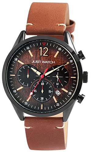 Just Watch Herren-Uhr Theodor Chronograph Leder Leuchtzeiger Analog Quarz JW20168 (braun) von Just Watch