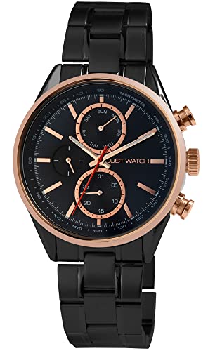 JUST WATCH Herren-Uhr Valcone Edelstahl Datum Wochentag Analog Quarz JW20167 (schwarz anthrazit) von JUST WATCH