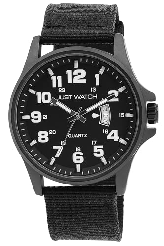 Just Watch Herrenuhr Caius mit Nylonband, Datumsanzeige, 3 ATM, schwarz Just Watch Herrenuhr Caius mit Nylonband, Datumsanzeige, 3 ATM, schwarz von Just Watch