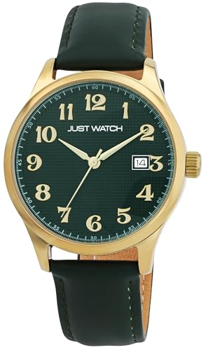 Just Watch Herrenuhr Jannis mit Echt Lederband, Ø 41 mm, 5ATM, grün/goldfarben/grün Just Watch Herrenuhr Jannis mit Echt Lederband, Ø 41 mm, 5ATM, grün/goldfarben/grün von Just Watch