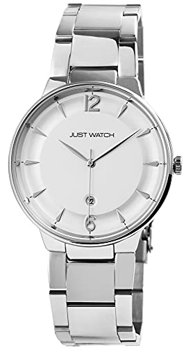 Just Watch Hudson Herren-Uhr Edelstahl Faltschließe Datum Analog Quarz JW20138 (silberfarbig) von Just Watch