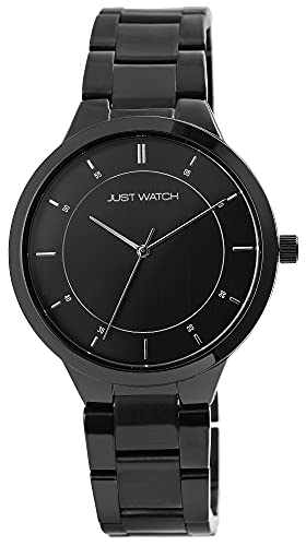 JUST WATCH Josefine Herren-Uhr Edelstahl Faltschließe Analog Quarz JW10152 (schwarz) von JUST WATCH