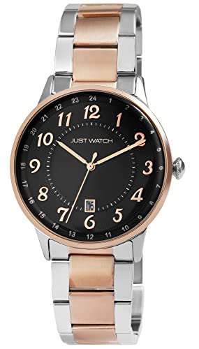 Just Watch Lieran Herren-Uhr Edelstahl Datum Analog Quarz JW20171 (silberfarbig roségoldfarbig schwarz) von Just Watch