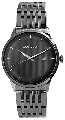 Just Watch Llewyn Herren-Uhr Edelstahl Datum Faltschließe Analog Quarz JW20148 (anthrazit) von Just Watch
