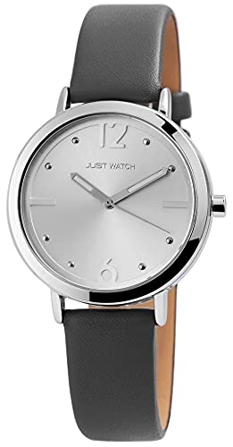 Just Watch Louna Damen-Uhr Echt Leder Dornschließe Klassisch Analog Quarz JW10079 (grau) von Just Watch