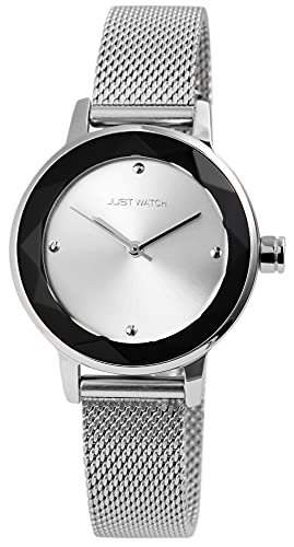 Just Watch Lynn Damen-Uhr Edelstahl Meshband elegant Analog Quarz JW10076 (silberfarbig) von Just Watch