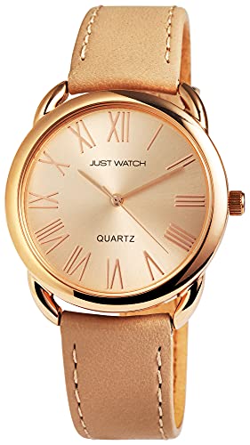 Just Watch Maisie Damen-Uhr Edelstahl Echt Leder klassisch Analog Quarz JW10006 (Leder, beige) von Just Watch