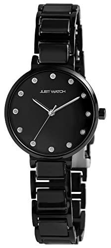 Just Watch Patricia Damen-Uhr Edelstahl Keramik Strass Analog Quarz JW10114 (schwarz) von Just Watch