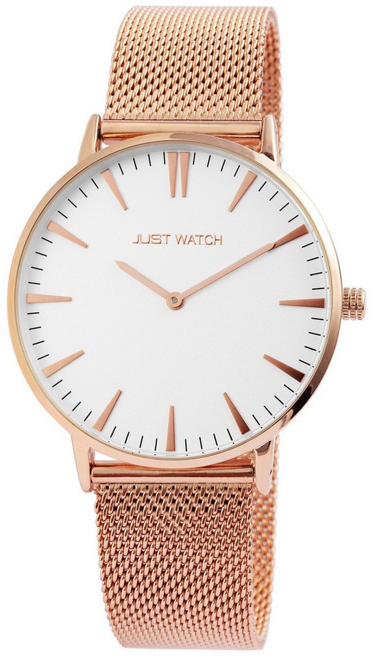 JUST WATCH Quarzuhr Alice Echtlederband, basic, schlicht, Herren und Damen, Partner von JUST WATCH