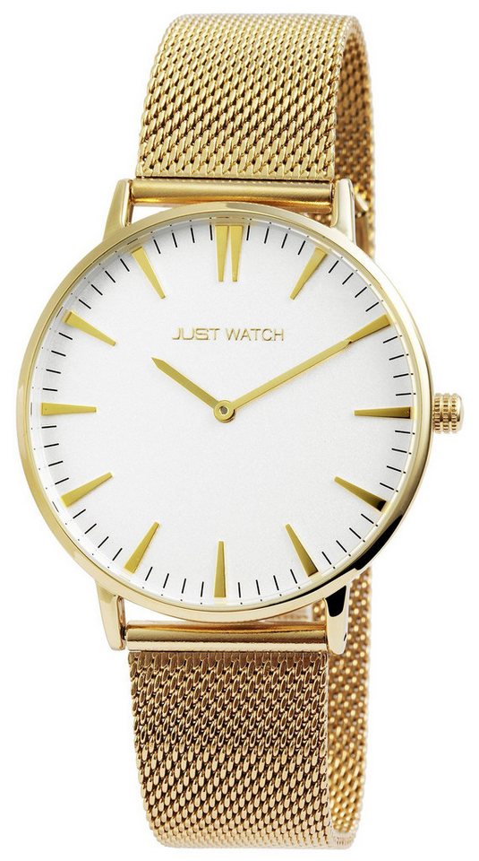 Just Watch Quarzuhr Alice Echtlederband, basic, schlicht, Herren und Damen, Partner von Just Watch