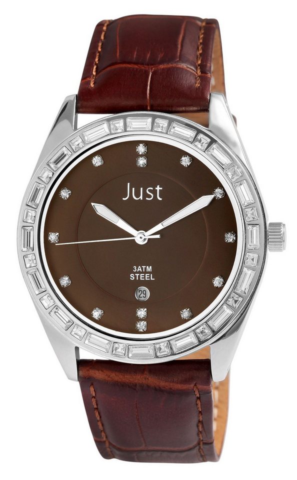 Just Watch Quarzuhr Brandy Mit Echtlederband, Similibesatz, inkl. Geschenkbox von Just Watch