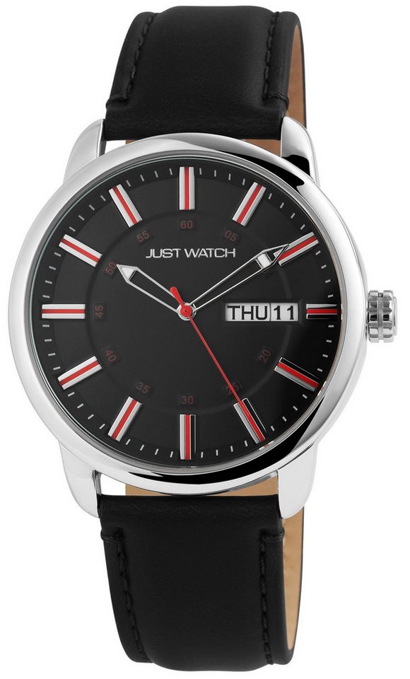 Just Watch Quarzuhr Gregory Echtlederband, 44 mm, Herren Just Watch Quarzuhr Gregory Echtlederband, 44 mm, Herren von Just Watch