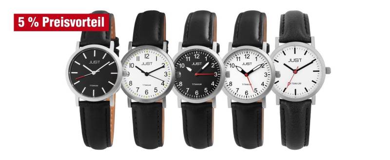 Just Watch Quarzuhr JU10038 Just Damen Titan Uhren Echtlederband im 5er-Set, 5% von Just Watch
