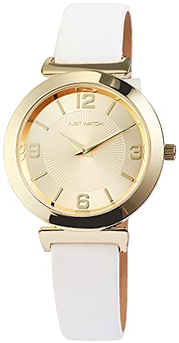 Just Watch Rosy Damen-Uhr Echt Leder elegant rund klassisch Analog Quarz JW10001 (weiß) von Just Watch