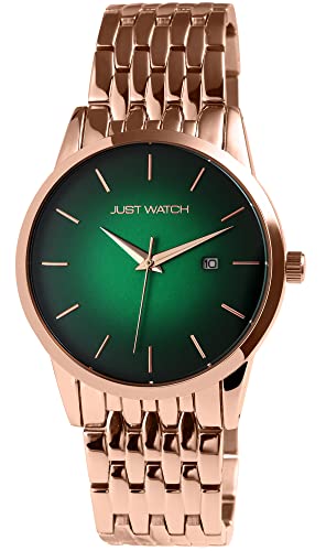 JUST WATCH Unisex-Uhr Kader Edelstahl Datum Faltschließe Analog Quarz JW10189 von JUST WATCH