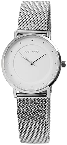 Just Watch Virginia Damen-Uhr Edelstahl Meshband Elegant Analog Quarz JW10073 (silberfarbig) von Just Watch