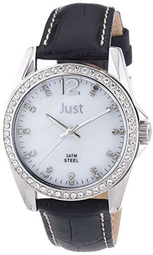 Just Watches Damen-Armbanduhr Analog Quarz Leder 48-S8194WH-BK von Just