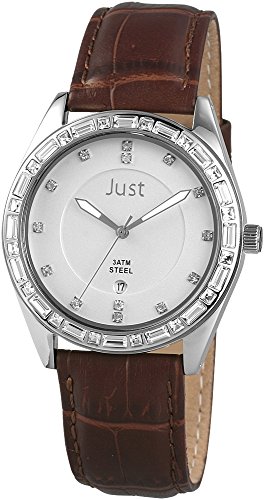 Just Watches Damen-Armbanduhr Analog Quarz Leder 48-S8262A-SL-BR von Just