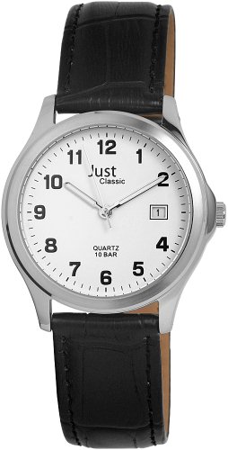 Just Watches Herren-Armbanduhr XL Analog Leder 48-S11025-WZ von Excellanc