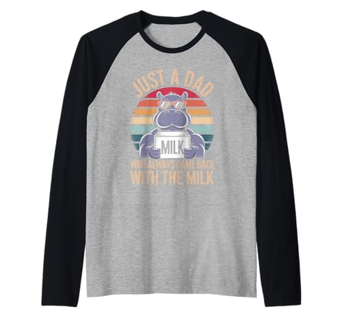 Herren Nilpferd Lustiger Vatertag Papa Milch Raglan Herren Nilpferd Lustiger Vatertag Papa Milch Raglan von Just a Dad who always came back with the Milk
