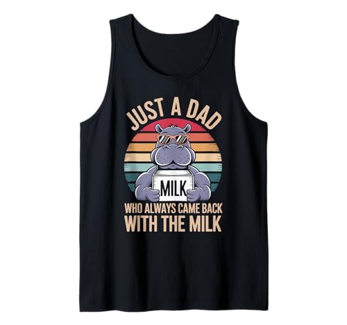 Herren Nilpferd Lustiger Vatertag Papa Milch Tank Top Herren Nilpferd Lustiger Vatertag Papa Milch Tank Top von Just a Dad who always came back with the Milk