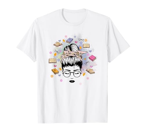 Just a Girl Who Loves Books, Messy Bun Women T-Shirt von Just a Girl Who Loves Books Messy Bun Women
