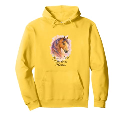 Just a Girl Who Loves Horses Aquarell Pferdekunst Pullover Hoodie Just a Girl Who Loves Horses Aquarell Pferdekunst Pullover Hoodie von Just a Girl Who Loves Horses Artistic Design