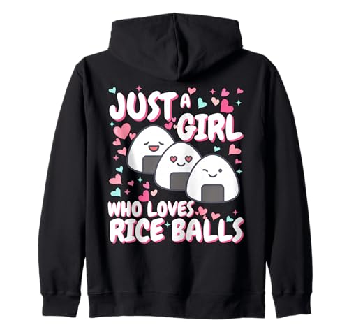 Nur EIN Mädchen, das Reisbällchen liebt Onigiri Japanese Food Lover Kapuzenjacke von Just a Girl Who Loves Rice Balls Healthy Food