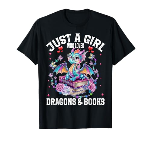Just a Girl who loves Dragons and Books Dragon Reading T-Shirt Just a Girl who loves Dragons and Books Dragon Reading T-Shirt von Just a Girl who loves Dragons and Books Gift ideas