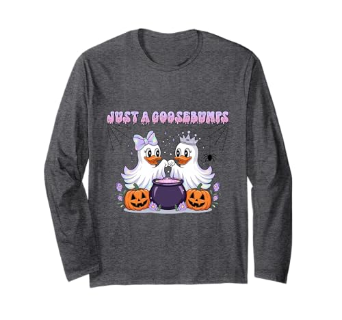 Just a Goosebumps Shirt Nette Witch Ghost Cauldron Mädchen Langarmshirt von Just a Goosebumps Tee Shirts for Halloween Girls