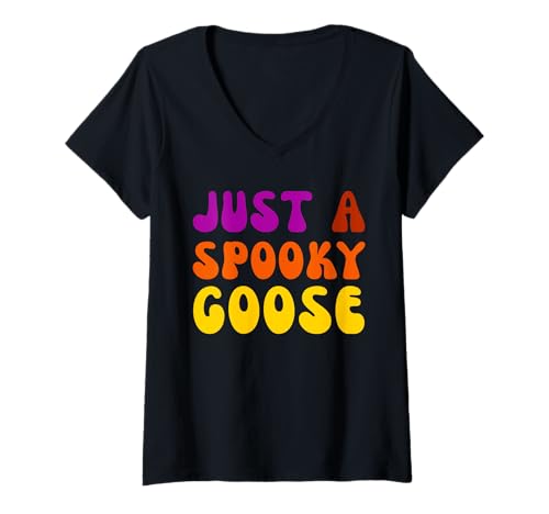 Damen Just a Spooky Goose Lustige Halloween-Gänsegruselsaison T-Shirt mit V-Ausschnitt Damen Just a Spooky Goose Lustige Halloween-Gänsegruselsaison T-Shirt mit V-Ausschnitt von Just a Spooky Goose quote