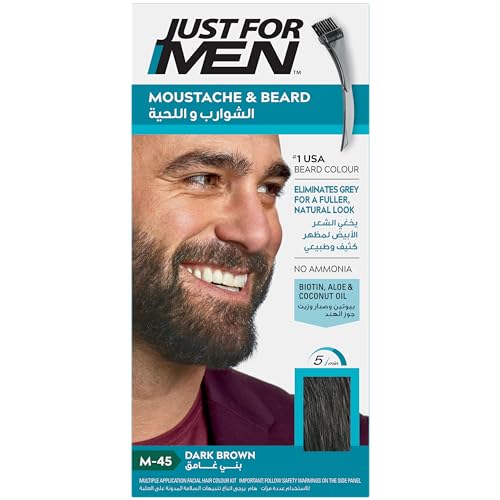 Just for Men - M45 - Brush in Color Gelformel Bart Und Schnurrbart - Schwarzbraun - 3er Pack (3x28.4g) von Just for men