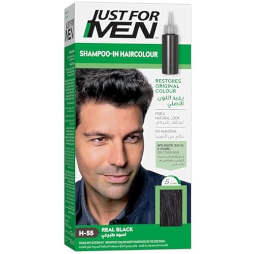 Just for Men - H55 - Haarfärbemittel, Pflege Tönungs Shampoo, Schwarz von Just for men