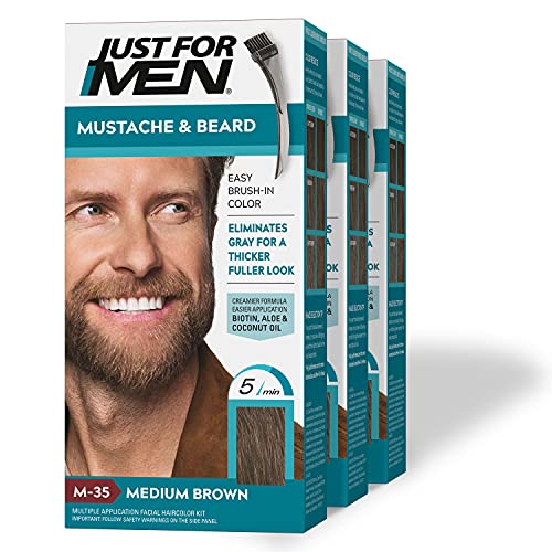 Just for Men Brush in Color Gel Mustache & Beard Medium Brown M-35 1 kit (Pac... von Just for men