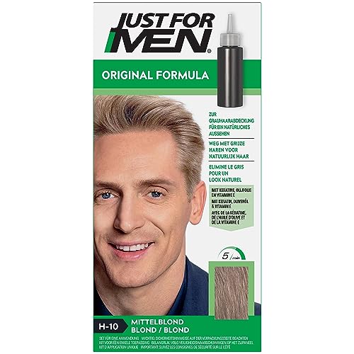 Just For Men Haarfärbegel, Blondes Haarfärbemittel, Haarfarbe Männer, Bedeckt Nur Graue Haare Und Stellt Die Ursprüngliche Farbe Für Einen Natürlichen Look Wieder Her - H10 von Just for men