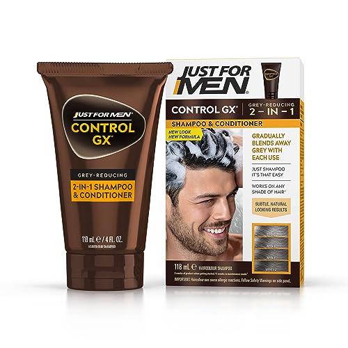 Just for Men Control GX 2-in-1-Shampoo und Spülung zur Reduzierung des Grauanteils, verbesserte Formel, alle Haarfarben, 118 ml Just for Men Control GX 2-in-1-Shampoo und Spülung zur Reduzierung des Grauanteils, verbesserte Formel, alle Haarfarben, 118 ml von Just for men