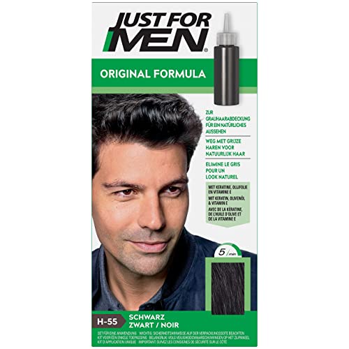 Just For Men Haarfärbegel, Schwarzes Haarfärbemittel, Haarfarbe Männer, Bedeckt Nur Graue Haare Und Stellt Die Ursprüngliche Farbe Für Einen Natürlichen Look Wieder Her - H55 von Just for men