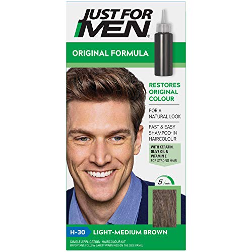 Just for men Original Formula Light Mittelbraun Haarfarbe, stellt die ursprüngliche Farbe wieder her für einen natürlichen Look – H30 von Just for men