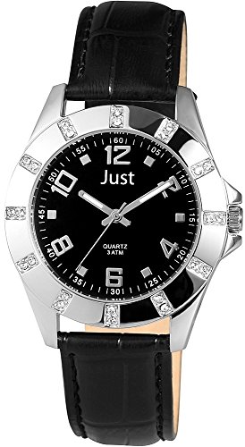 Just Damen Analog Quarz Uhr mit Leder Armband 48-S3928-BK von Just Watches